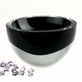 Tarifa 6 in. Mouth Blown Crystal European Made  Jet Black Bowl TA3094465